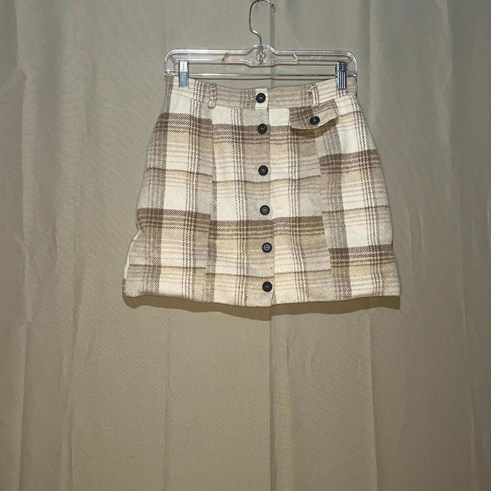 Emory Park Women's Plaid Button-Front Mini Skirt Size S
